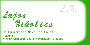 lajos nikolics business card